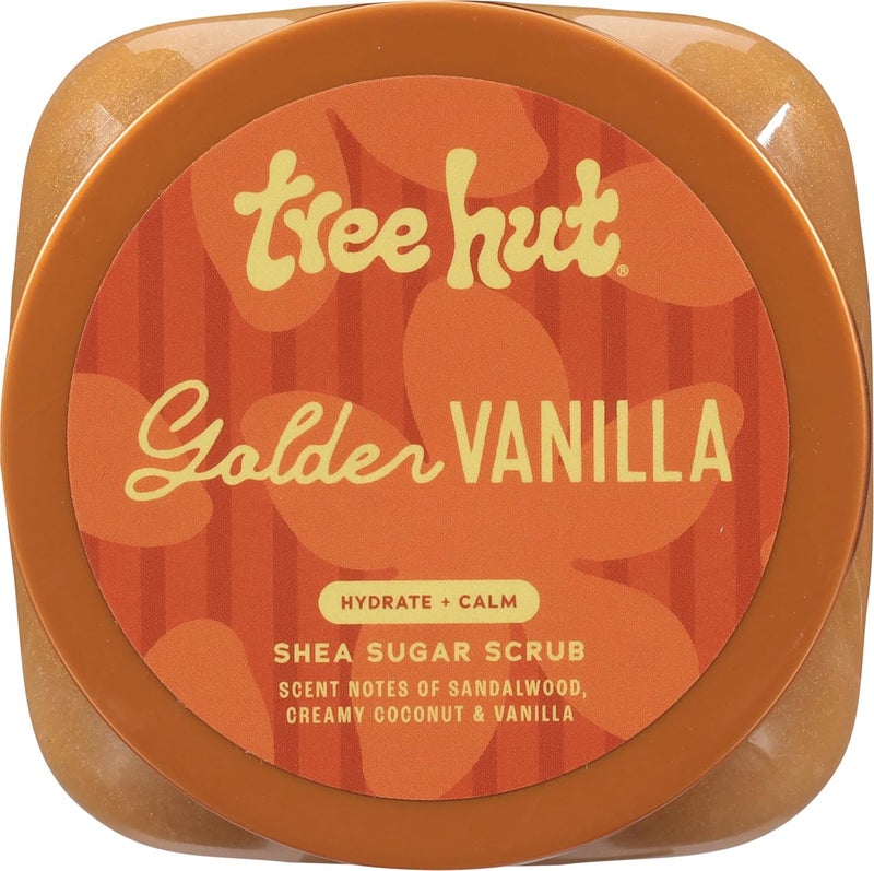 Treehut Golden Vanilla Shea Sugar Scrub, Exfoliating, Hydrating & Moisturizing Body Scrub with Shea Butter & Natural Oils, Smooth & Soften Skin, Polishing Exfoliant for Radiant Skin, 18 oz - Image 2